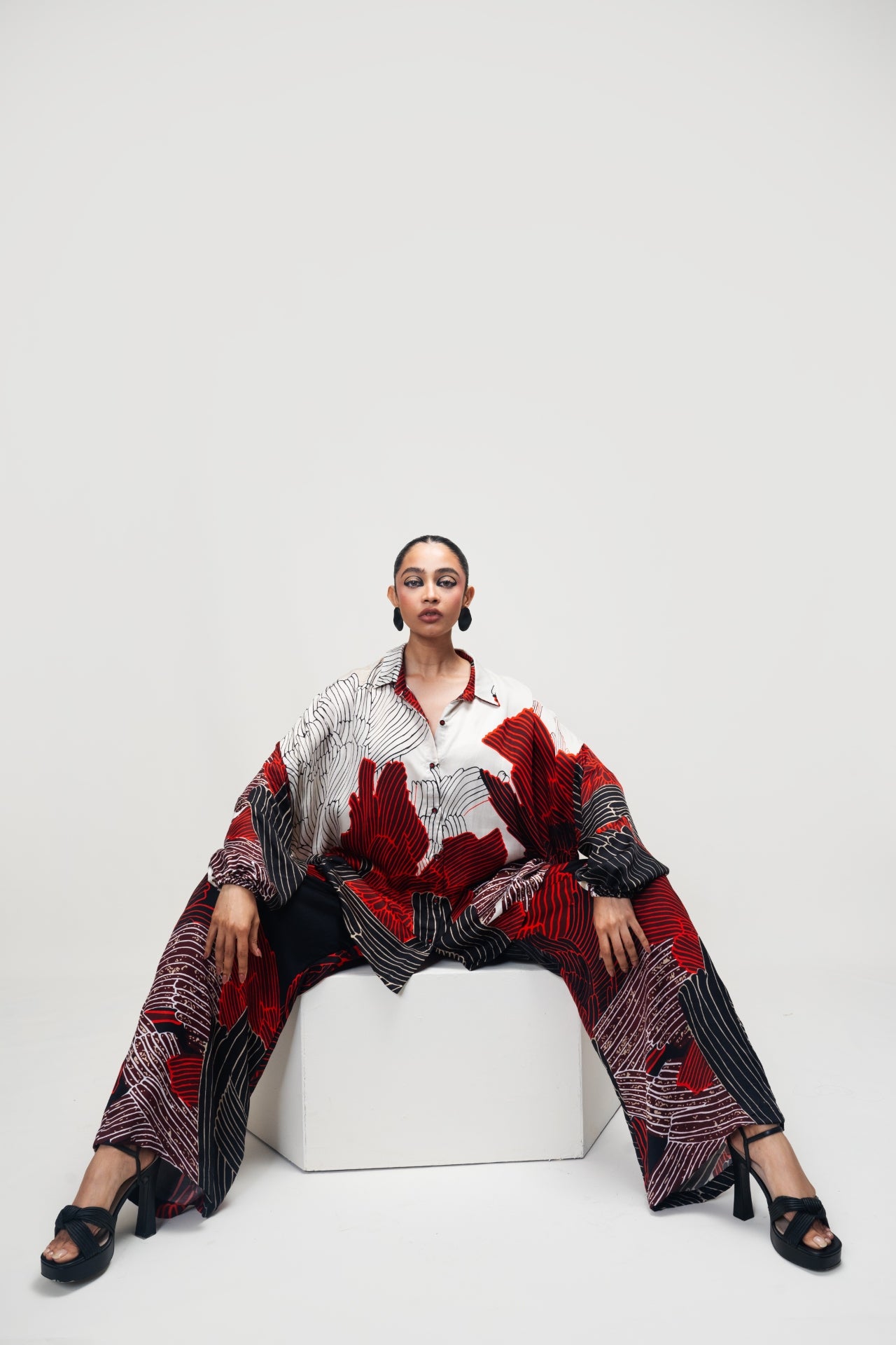 Crimson Pulse Co-ord Set – Deep Red