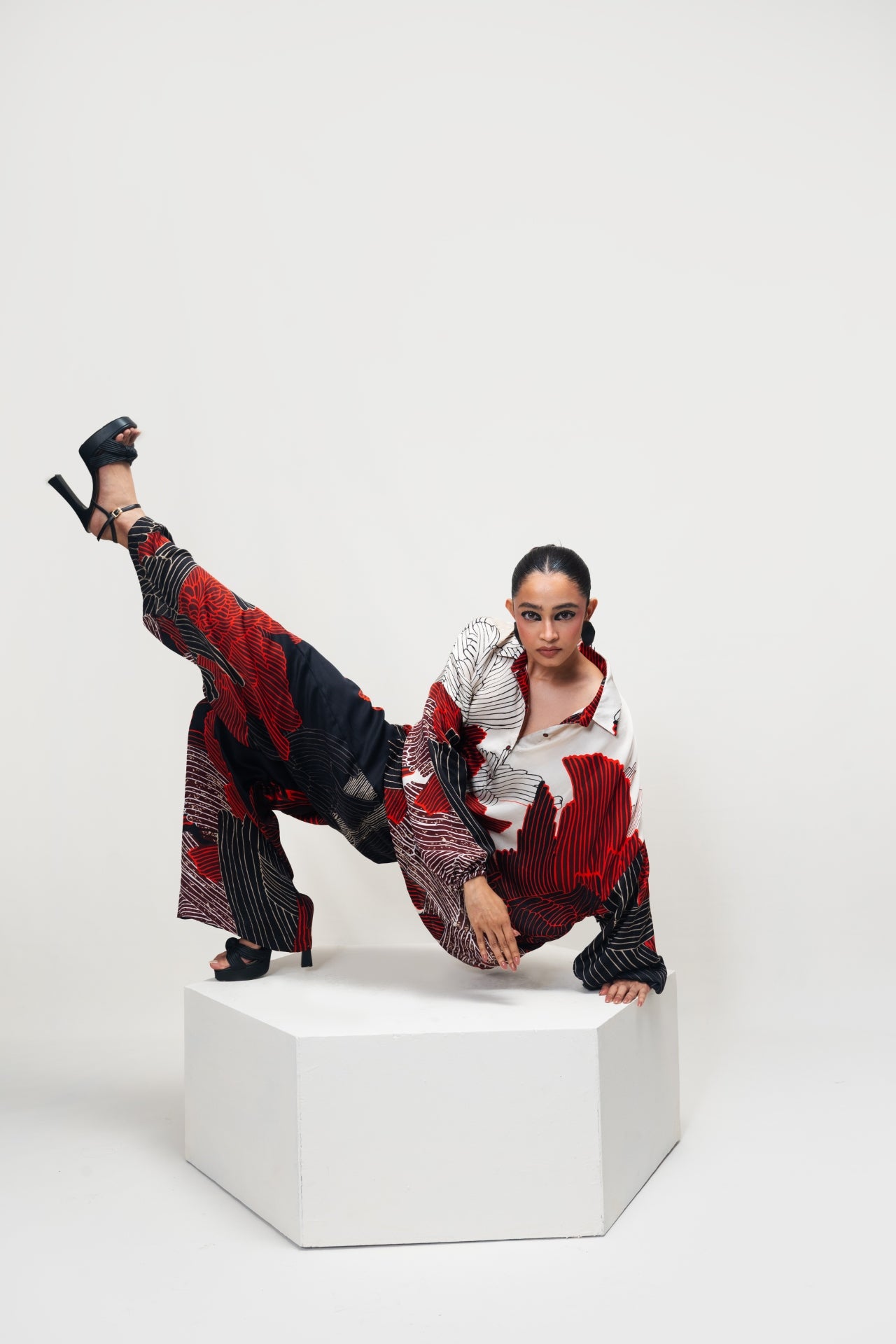 Crimson Pulse Co-ord Set – Deep Red