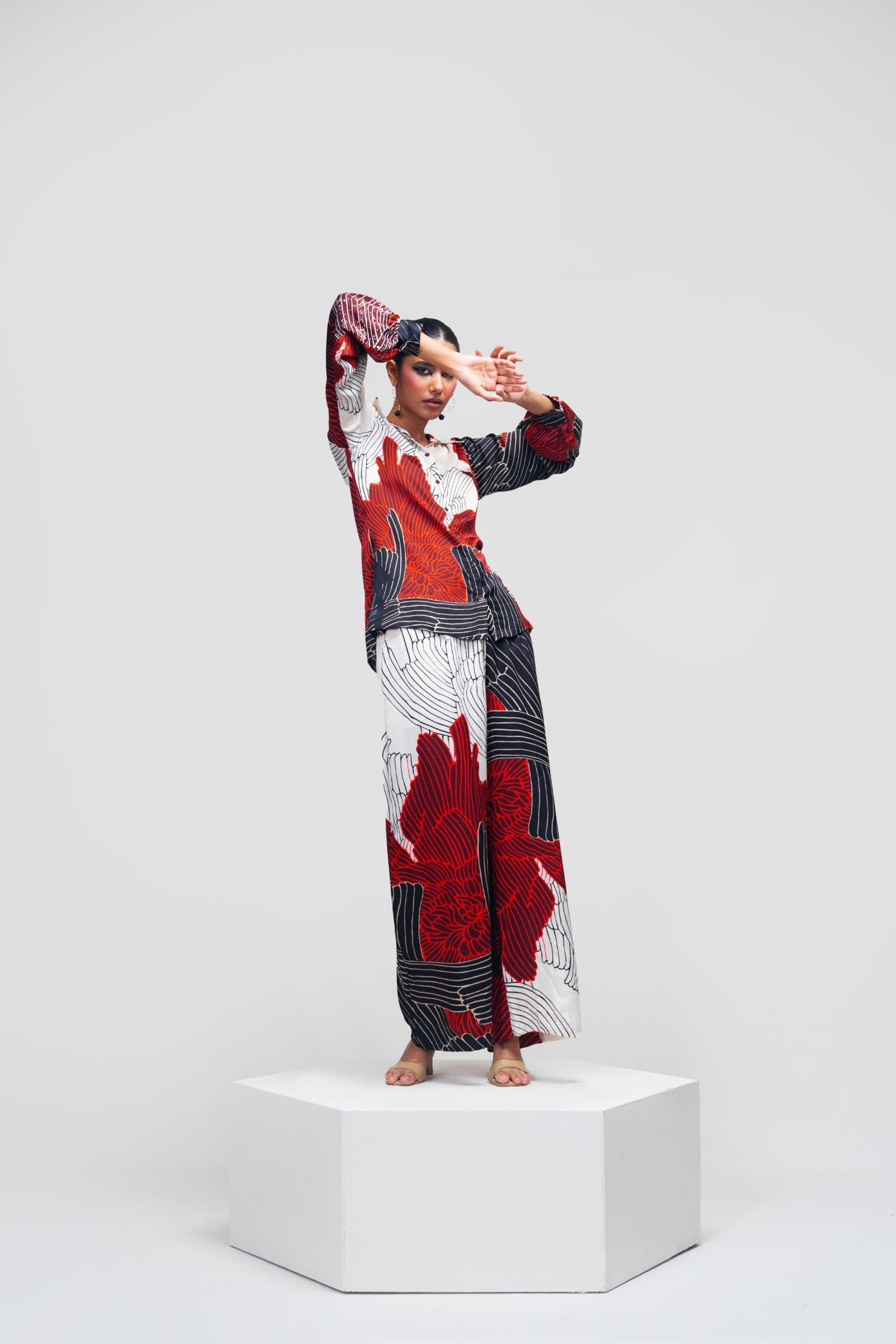 Crimson Pulse Co-ord Set – Soft Red