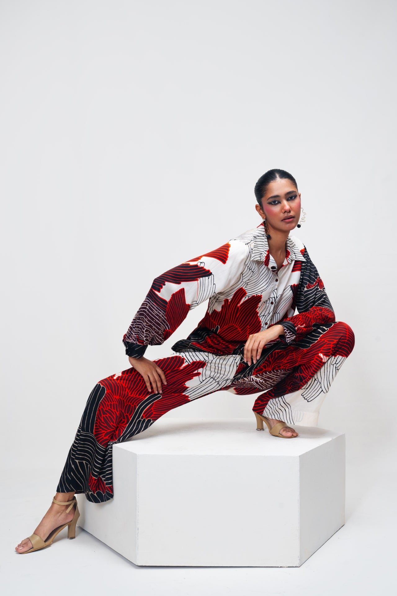 Crimson Pulse Co-ord Set – Soft Red