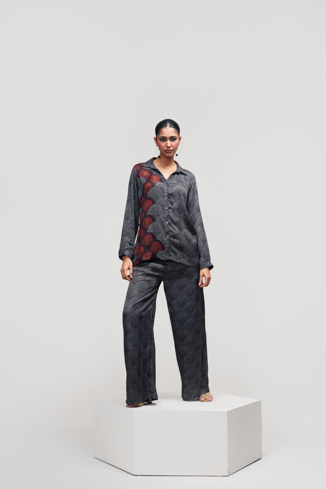 Afterglow Co-ord Set – Charcoal Orange