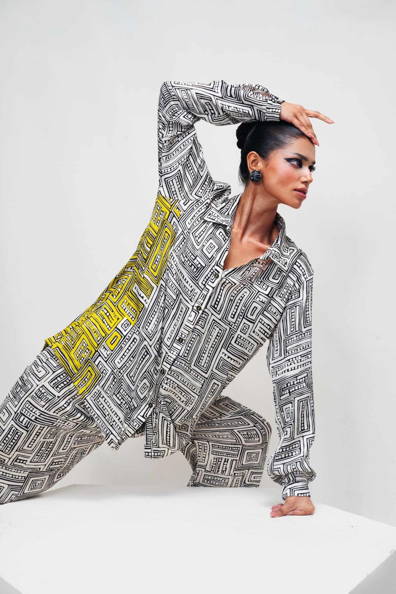 Endless Maze Co-ord Set – Lime Yellow