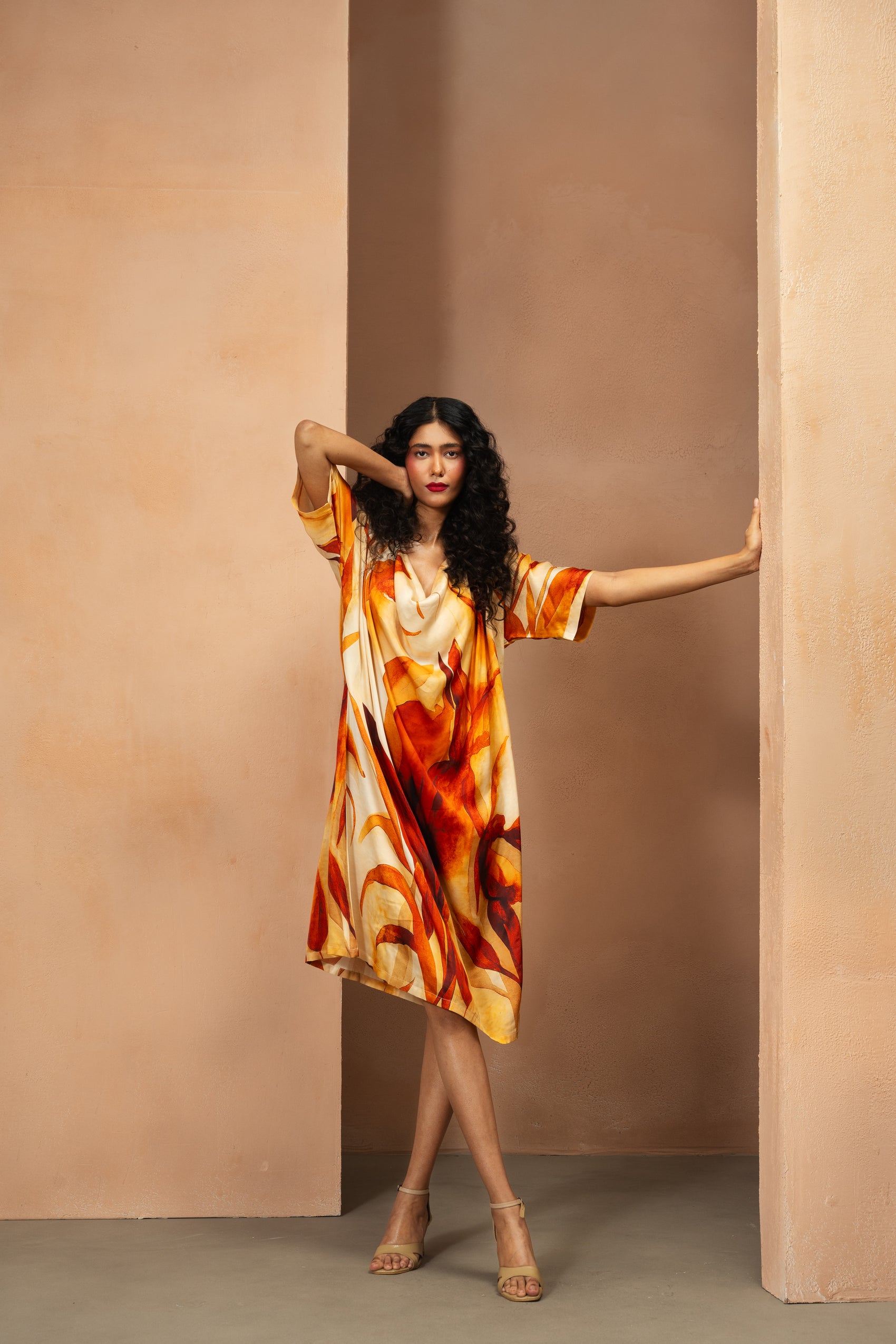 Dusk Reverie Cowl Dress