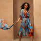 Mist Reverie Cowl Midi Dress