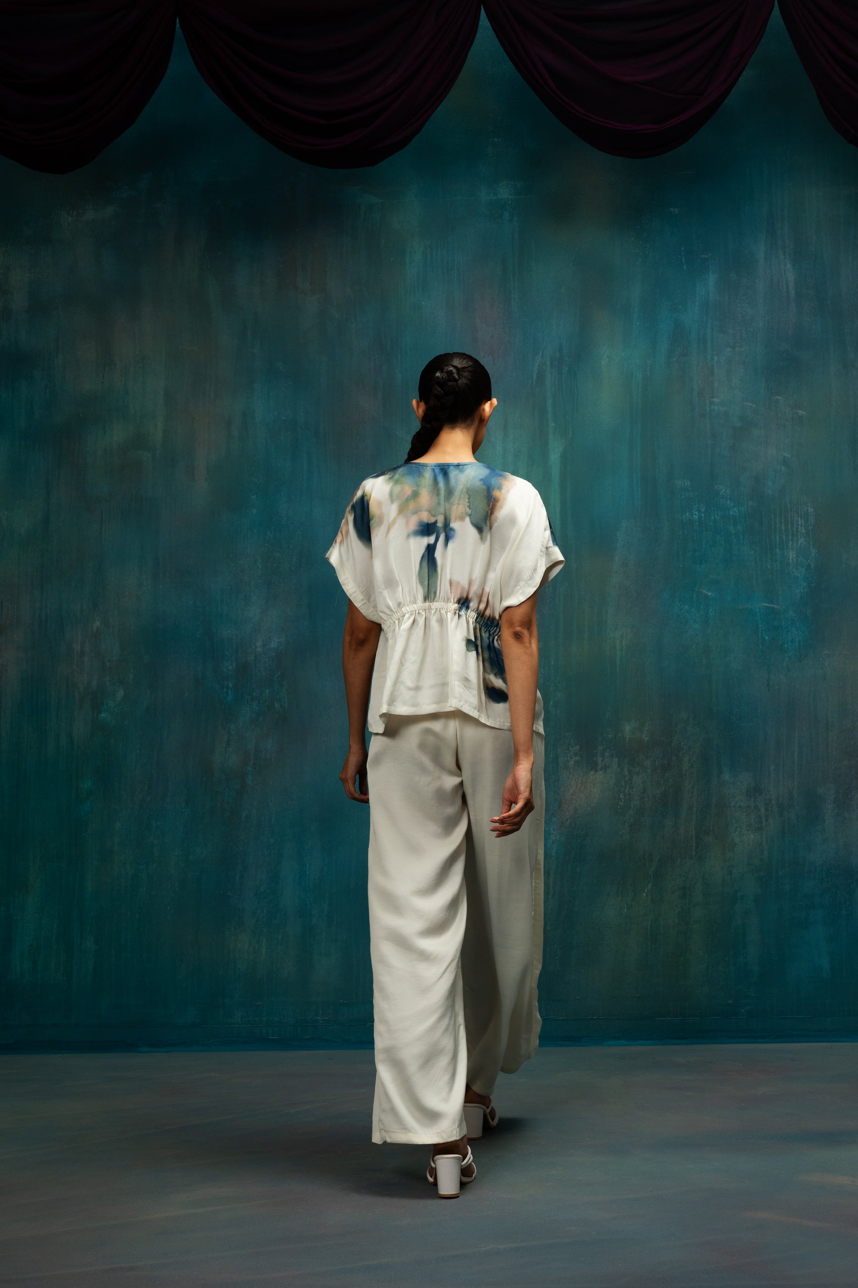 Abstract Petal Drift Co-ord Set – Ivory Blush