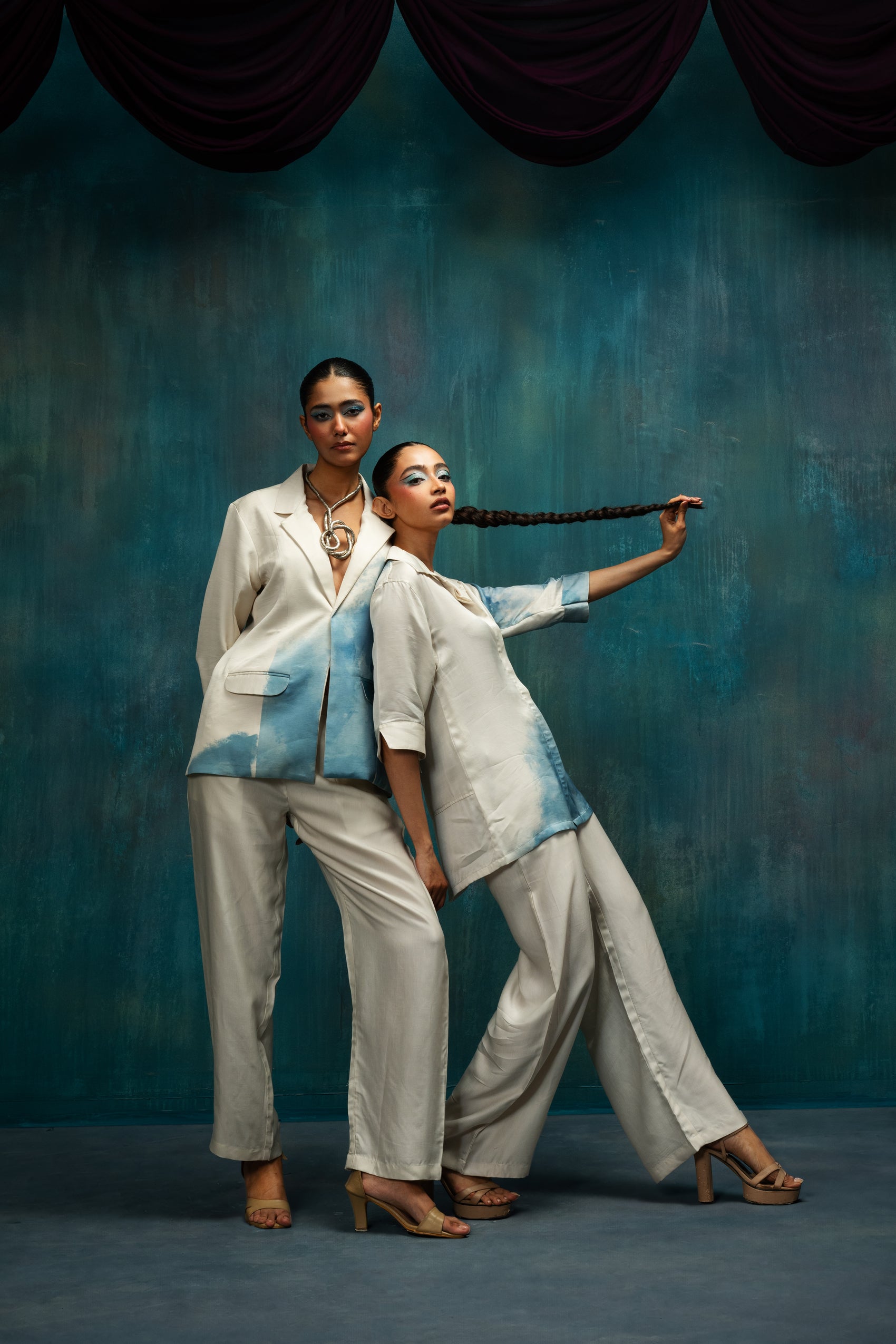 Skywash Tailored Suit – Ivory Blue