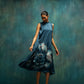 Bloom Flare Midi Dress - Teal