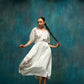 Plume Wrap Midi Dress – Ivory