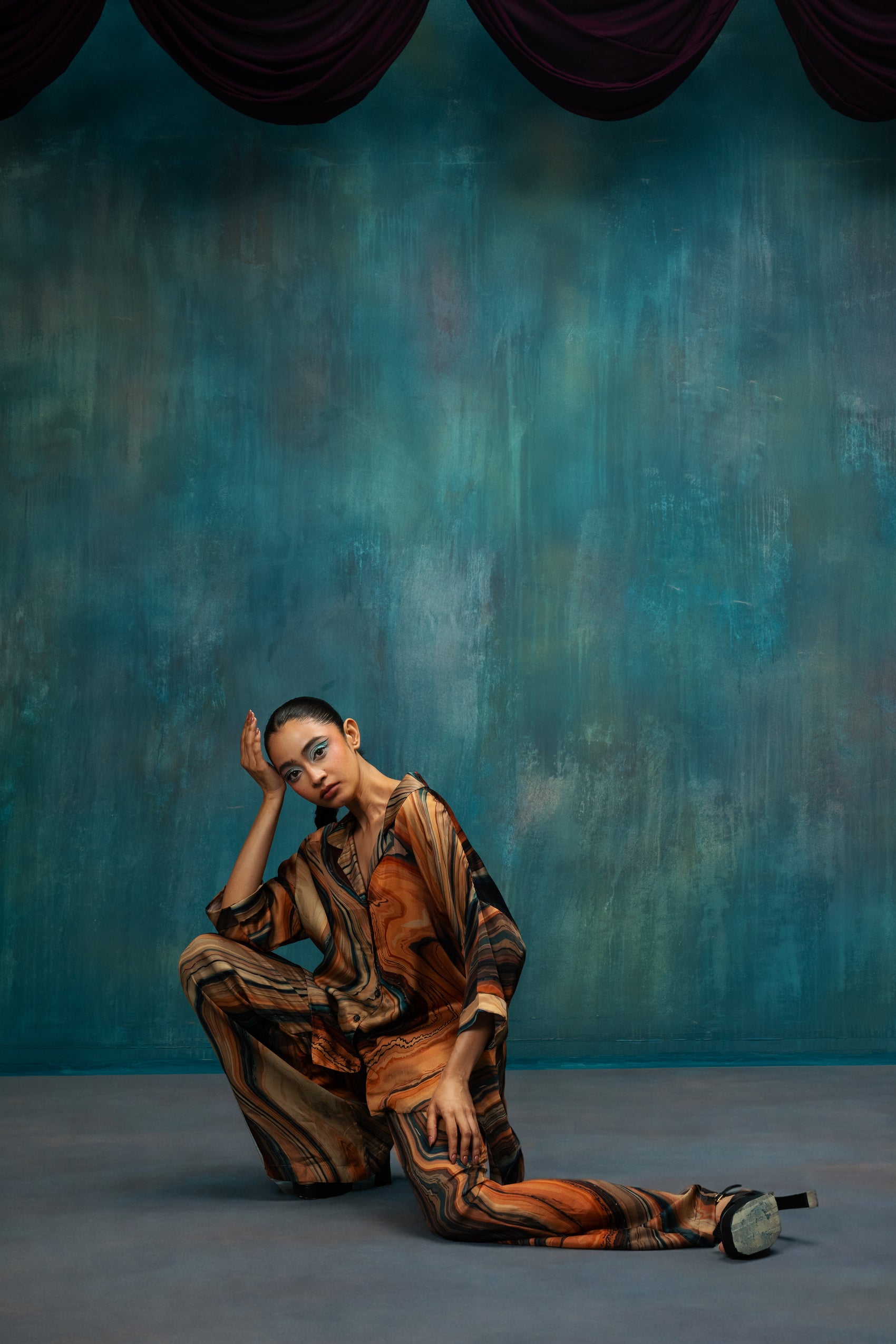 Stone Flow Linen Satin Co-ord Set – Mineral Earth