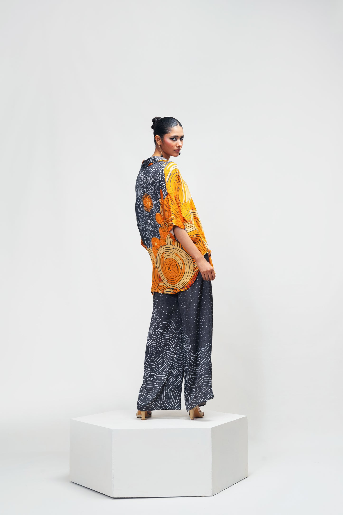 Solar Echo Designer Co-ord Set – Black Orange