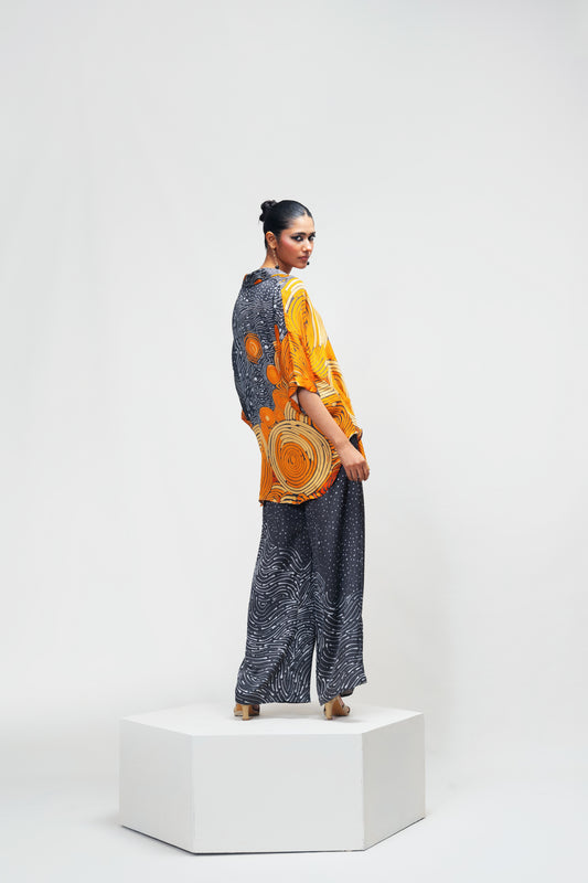 Solar Echo Designer Co-ord Set – Black Orange