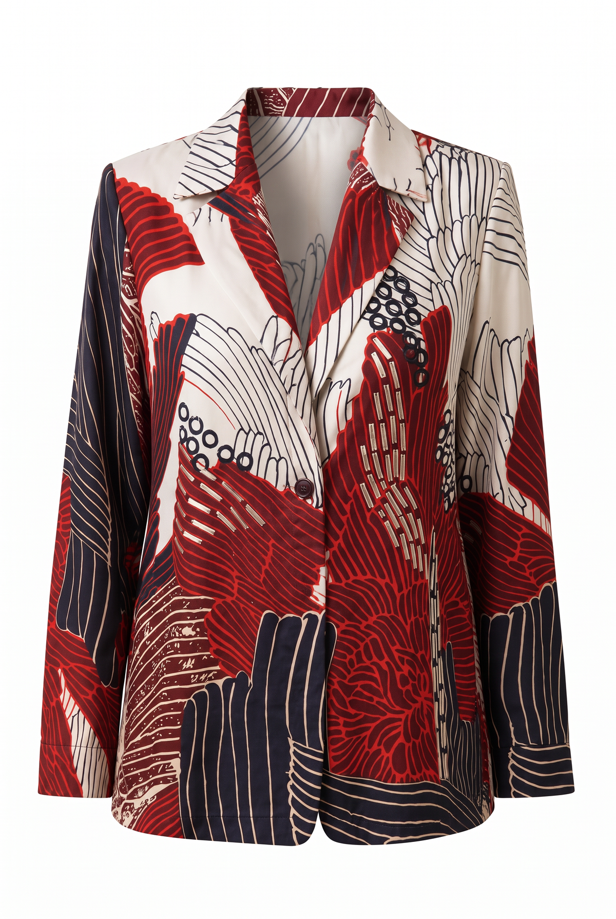 Crimson Pulse Embellished Blazer Set | Evolve